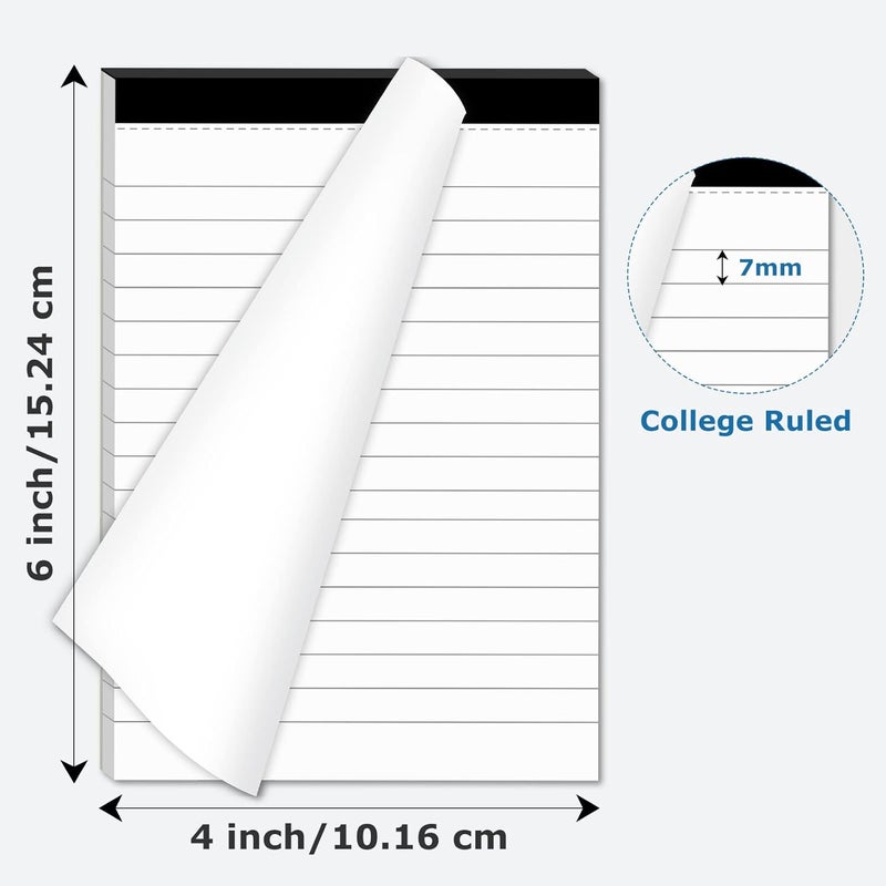 MuiAng 20 Pcs Perforated Note Pads College Ruled - 4" x 6" Inch Writing Notepad for Daily Planning - Perforated Small Notepads with 30 Sheets per Pad - Ruled Papers - Image 2